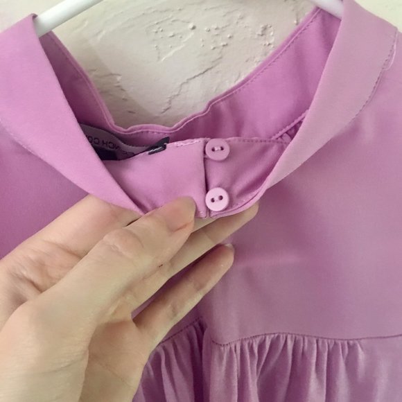 French Connection NWT Lilac Lavender Crepe Satin High Neck Sleeveless Blouse - Picture 5 of 10